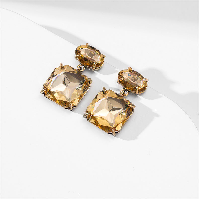 Wholesale Jewelry Inlaid Colored Rhinestone Alloy Earrings